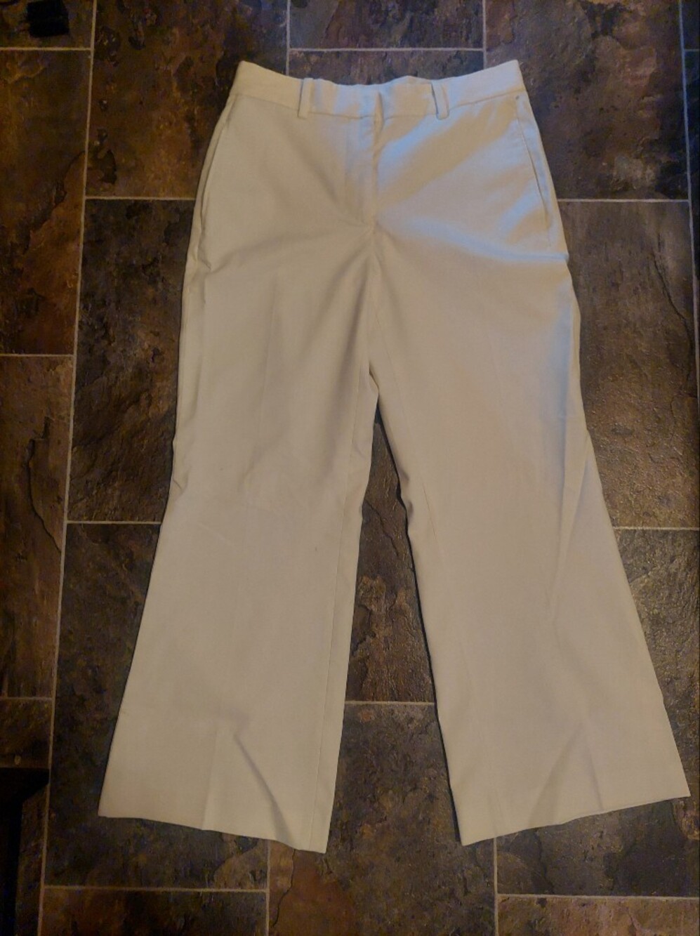 Zara Wool Blend Wide-Leg Trousers In Cream Colour